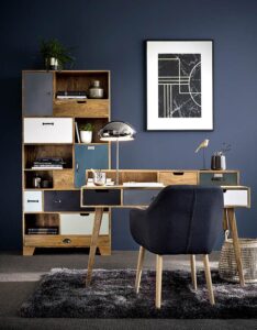 Bureau bleu pinterest