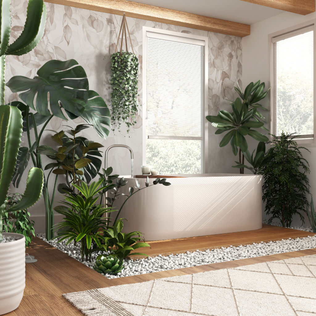 Exemple inspirant de design biophilique dans un espace moderne