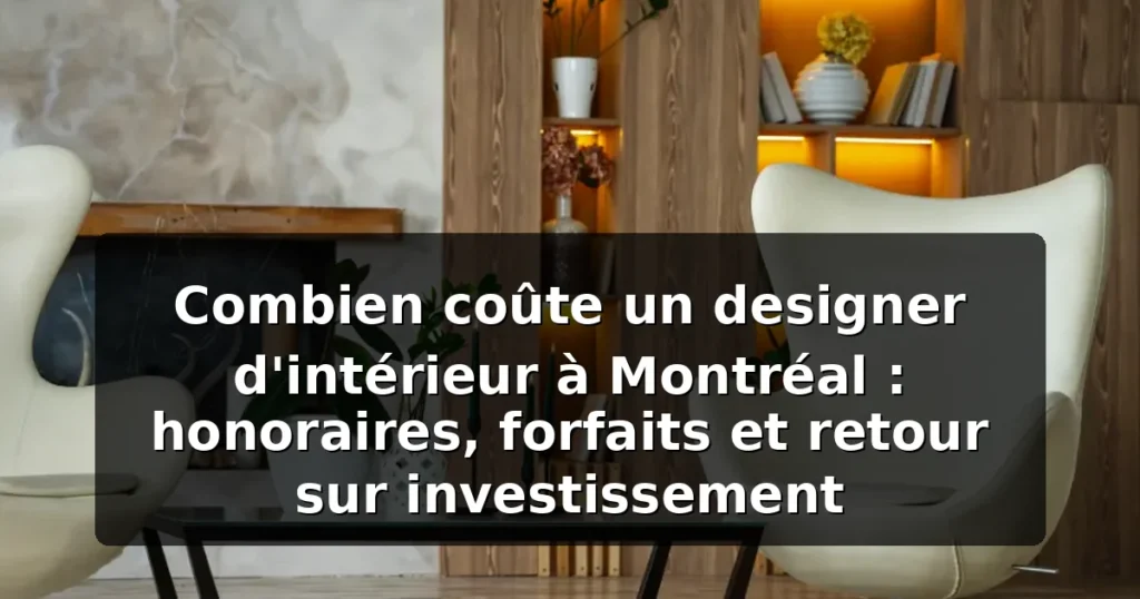 Coût designer intérieur Montréal : honoraires 2026 — illustration