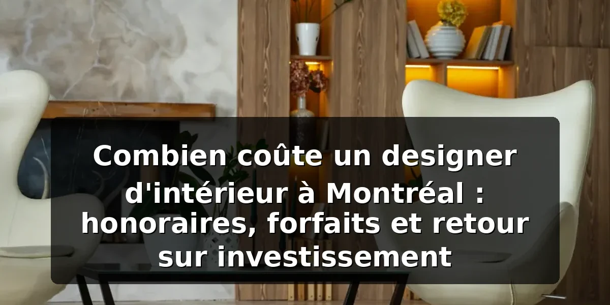 Coût designer intérieur Montréal : honoraires 2026 — illustration