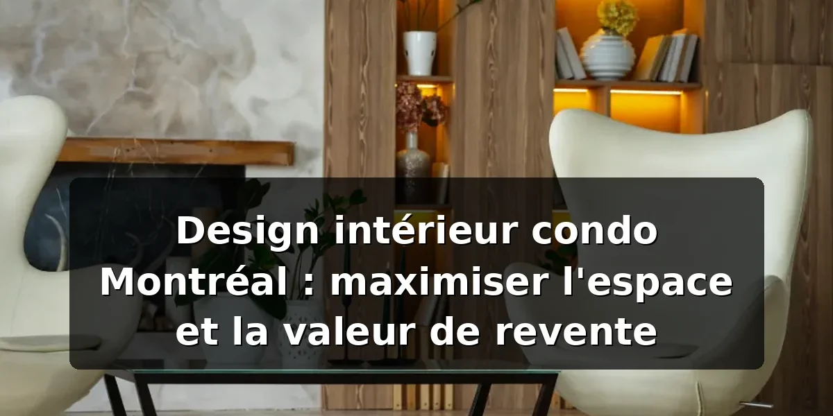 Design intérieur condo Montréal : maximiser l'espace — illustration