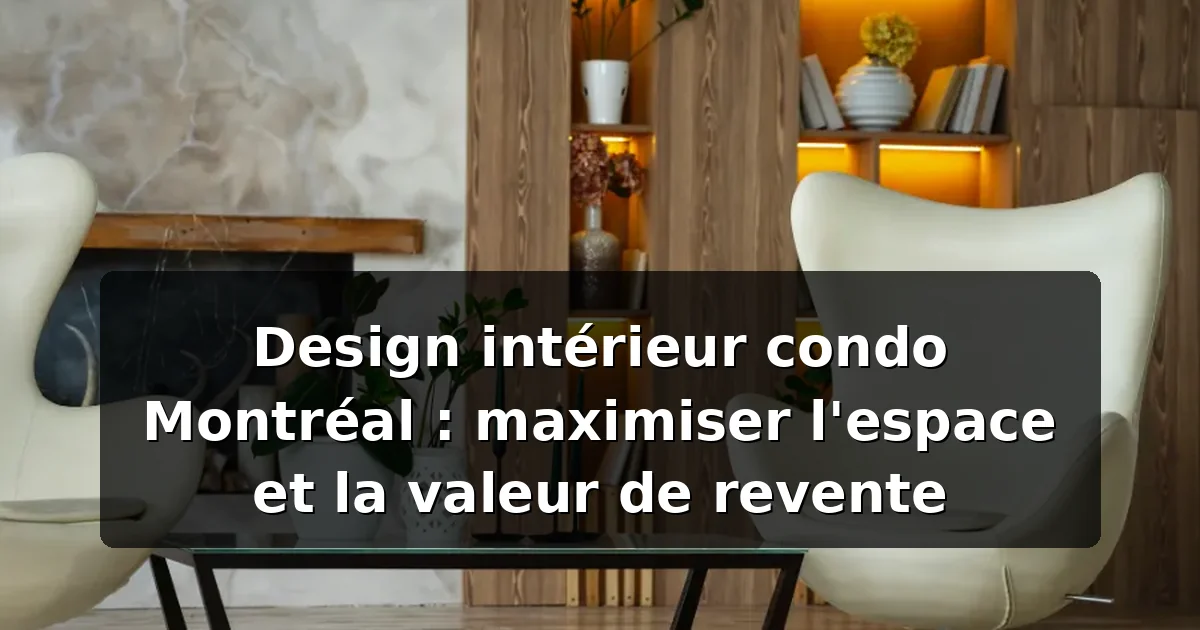 Design intérieur condo Montréal : maximiser l'espace et la valeur de ...