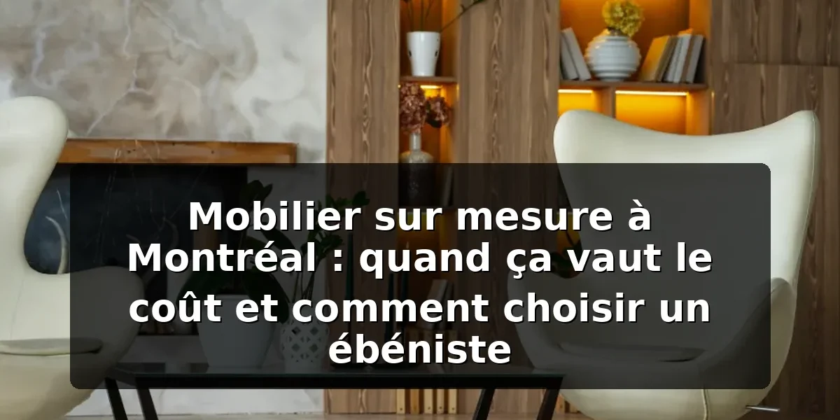 Mobilier sur mesure à Montréal : quand ça vaut le coût et comment choisir un ébéniste Mobilier sur mesure Montréal — illustration