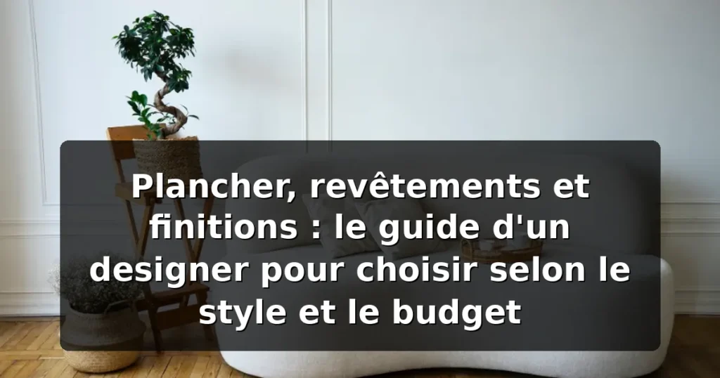 Plancher et revêtements : guide d'un designer Montréal — illustration