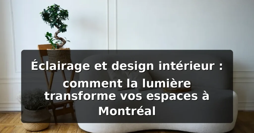 Éclairage design intérieur Montréal : guide 2026 — illustration